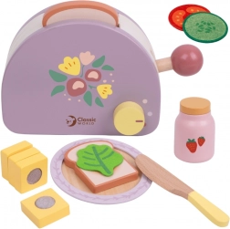 Prăjitor de pâine din lemn cu accesorii 13 buc