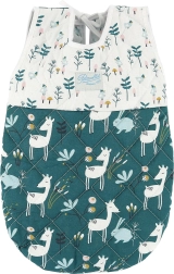 Sacul de dormit pentru păpușă 36–40 cm PETITCOLLIN, verde-alb