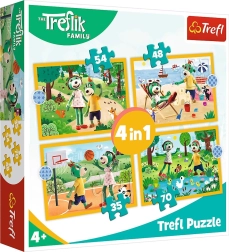 Puzzle Treflíci în vacanță 4 în 1 (35, 48, 54, 70 piese)