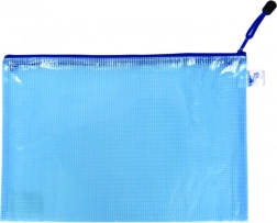 Plic cu fermoar A4 albastru, tip plasă