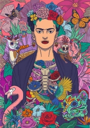 Puzzle Trefl Premium Plus Frida Kahlo – Suflet înflorit, 1000 de piese