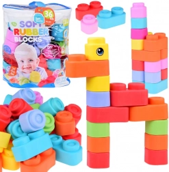 Cuburi colorate moi din cauciuc pentru copii 36 de bucăți