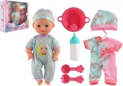 Păpușă bebeluș cu corp solid și accesorii, 25 cm