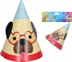 Pălărioare de petrecere cu motiv de câine 15 cm (6 buc.)