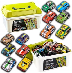 Set de mașinuțe metalice în valiză, colecție colorată 30 buc.