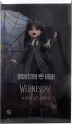 păpușă de colecție Wednesday Addams MONSTER HIGH în uniforma Nevermore