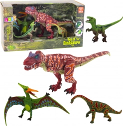 Set de figurine dinozauri cu elemente mobile, 4 buc