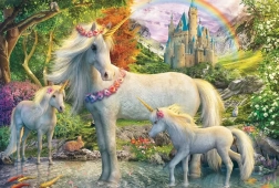 Puzzle Unicorn cu pui 200 piese