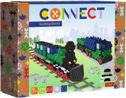 Set de construcție TREFL Klocki Connect – tren și camion cu remorcă L