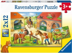 ravensburger puzzle vacanță la fermă cu cai 2×12 piese