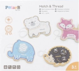 PolarB animale de înșirat – set din lemn pentru dezvoltarea motricității fine