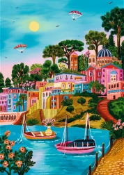 Puzzle TREFL Premium Plus Arta culorilor: Syros, Grecia, 1000 de piese