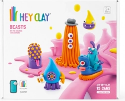 plastilină HEY CLAY beasts – set 15 borcănașe