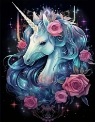 Pictură cu diamante unicorn elegant 30 × 40 cm
