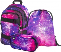 Set BAAGL din 3 piese Skate Galaxy – rucsac școlar, penar și săculeț