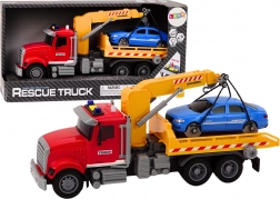 Autospecială de tractare roșie cu macara și efecte luminoase