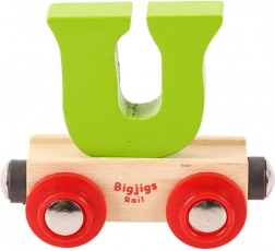 Vagon de lemn Bigjigs Rail cu litera U