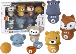 bowling cu animăluțe pentru copii mici – distracție interactivă cu mingea