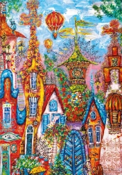 Puzzle Heye - Sat Fermecător: Poarta Albastră 500 piese