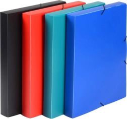cutie de arhivare din plastic cu elastic A4 Classic albastră