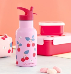 Sticlă din oțel inoxidabil pentru băut cu motive de cireșe 350 ml