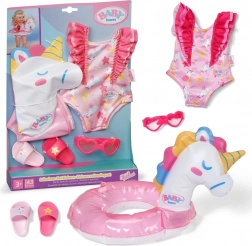 Baby born set de înot unicorn pentru păpușă 43 cm