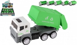 Camion de construcții din plastic cu mecanism inerțial 14 cm – set 5 tipuri, 10 bucăți în cutie