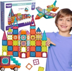 woopie set de construcție magnetic 3D tren – set 71 piese