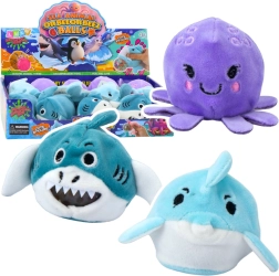 Jucărie antistres din pluș cu biluțe cu apă – animale marine 6 cm