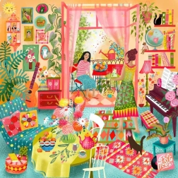 Puzzle pătrat Cameră muzicală cu balcon 1000 piese