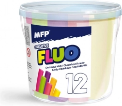 Crete neon pentru trotuar, rotunde, 12 buc, mix de culori, găletuță