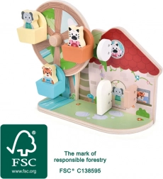 Jucărie motrică din lemn cu roată panoramică Prietenii din junglă small foot