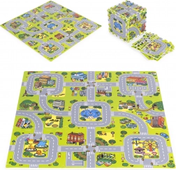 Covoraș de joacă din spumă – oraș 90,5 × 90,5 cm, 21 piese ECOTOYS