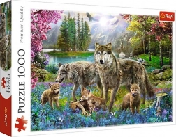 Puzzle 1000 piese – Familia de lupi
