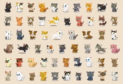 Puzzle cu autocolante Pisici 250 piese