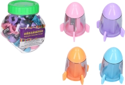 Ascuțitoare cu rezervor și gumă – navă spațială