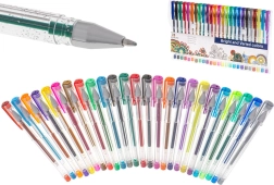 Pixuri gel colorate cu sclipici – set de 25 buc
