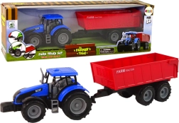 Tractor cu remorcă detașabilă – set de fermă albastru pentru copii