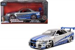 Model metalic de mașină 2002 Nissan Skyline GT‑R R34 1:24 Furios și iute