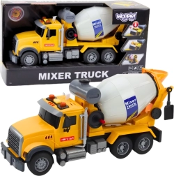 Woopie betonieră galbenă cu tambur rotativ, lumini și sunete