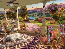 Puzzle Ravensburger veranda confortabilă 750 piese