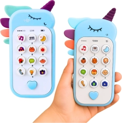 Telefon interactiv pentru copii, unicorn – lumini și sunete, albastru