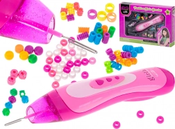 Set de împletit roz pentru mărgele