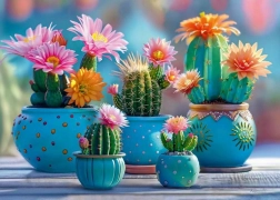 Puzzle CHERRY PAZZI Spectacol Exploziv de Cactuși Înfloriți 1000 piese