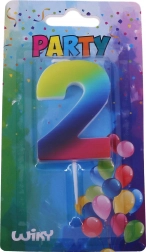 Lumânare de petrecere numărul 2, curcubeu