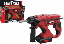 Bormașină roșie pentru copii, pe baterii, cu burghie