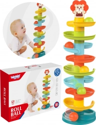 Woopie baby turn spiral cu bile, 10 piese și 6 bile