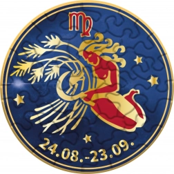 Curiosi puzzle rotund Zodiac: Fecioara, 33 piese