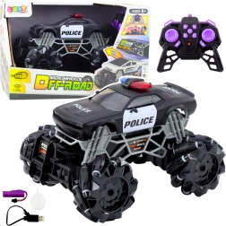 Mașină RC off-road de poliție cu efect de fum și LED 1:16