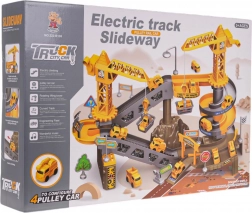 Mega set de construcție – pistă de șantier cu macarale și mașinuțe, 44 piese